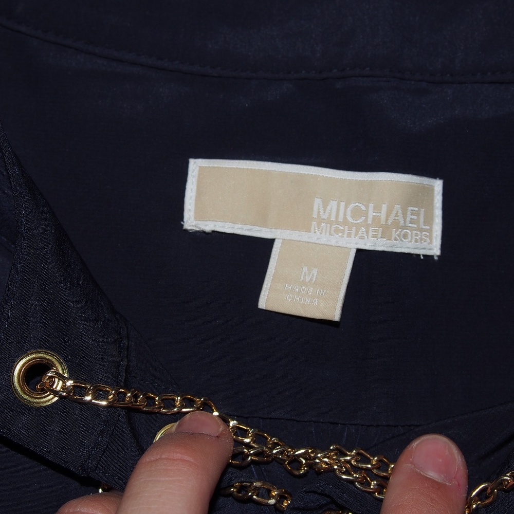 Michael Kors Navy Blue Dress w/ Gold Detailing